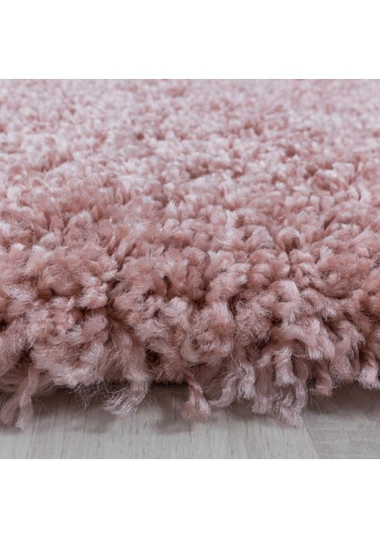 Modern Dekoratif Shaggy yüksek Tüylü Rose Pembe Oturma Odası Salon Halısı Yuvarlak