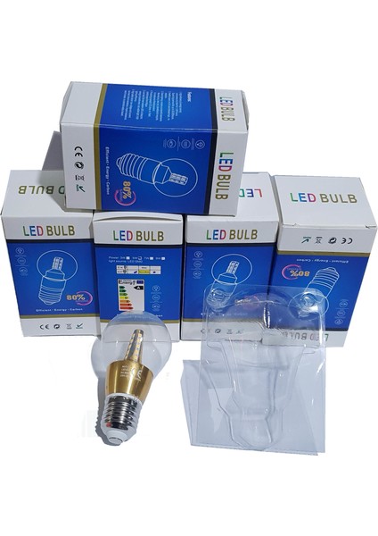 LED Ampul 5 Wat 5 Adet Gün Işığı Şeffaf E-27
