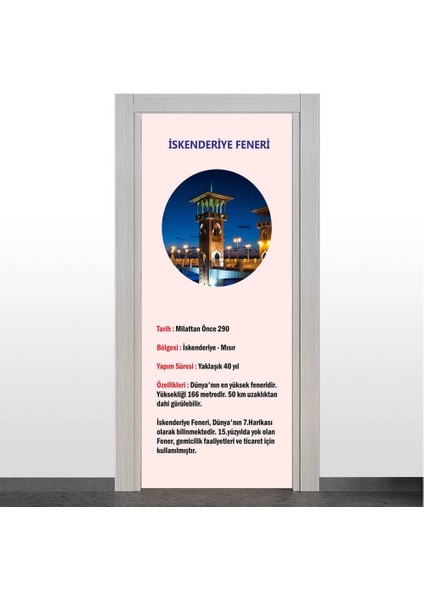 Dünyanın 7 Harikası - Iskenderiye Feneri Kapı Giydirme