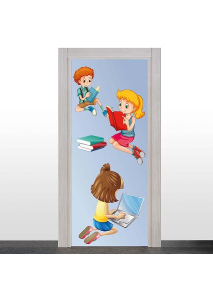 Çocuk ve Kitap Temalı Kapı Giydirme