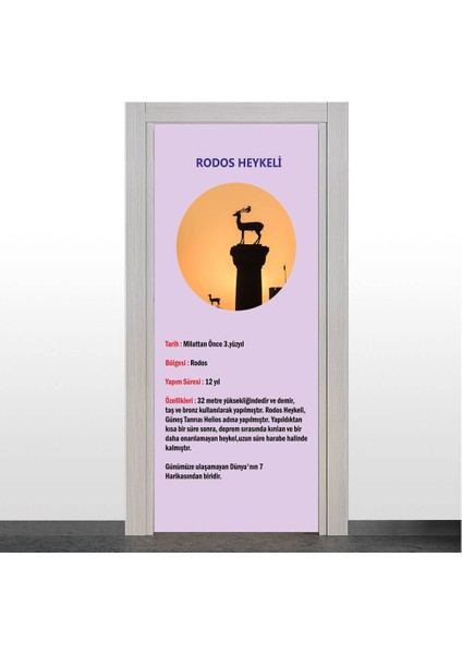 Dünyanın 7 Harikası - Rodos Heykeli Kapı Giydirme