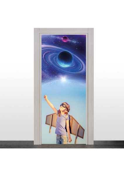 Çocuk ve Gökyüzü Temalı Kapı Giydirme