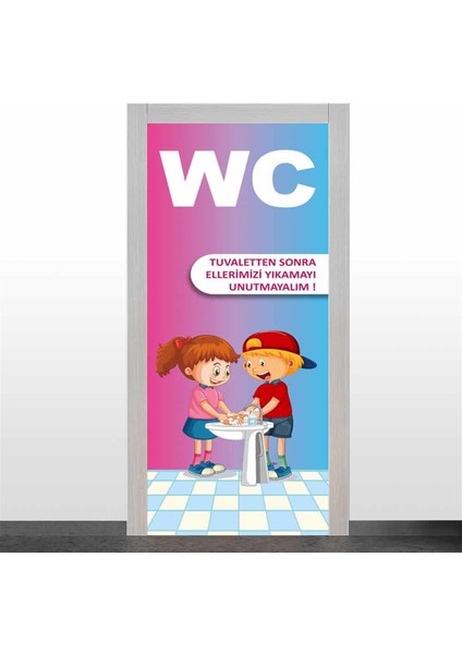 Kız Erkek Wc Kapı Giydirme