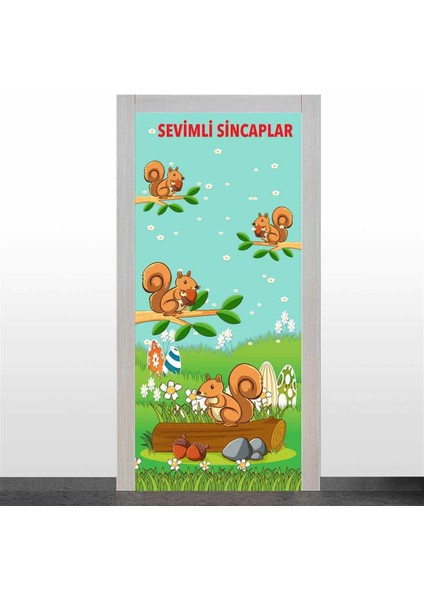 Sevimli Sincaplar Kapı Giydirme