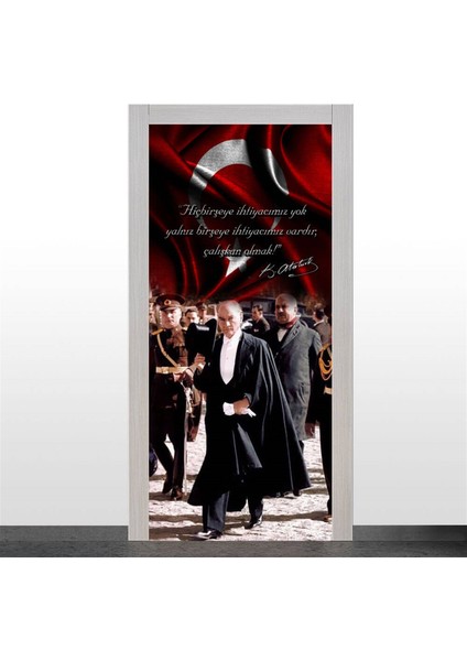 Atatürk ve Bayrak Kapı Giydirme