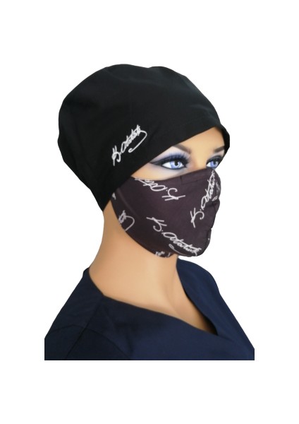 Emel Üniforma Bone ve Maske Siyah Kemal Atatürk Imzalı
