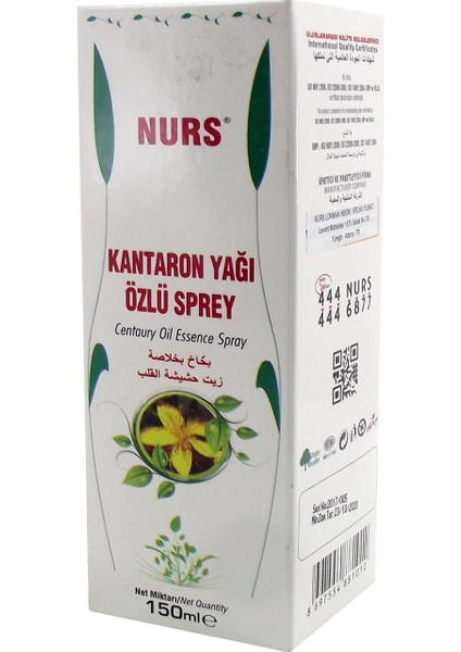 Kantaron Yağı Özlü Sprey 150 Ml