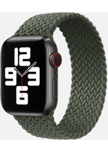 Apple Watch Uyumlu 42MM Hasır Örgü Medium Kordon Yeşil