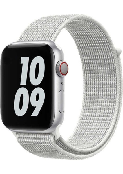 Apple Watch Uyumlu 40MM Sport Loop Hasır Kordon Beyaz