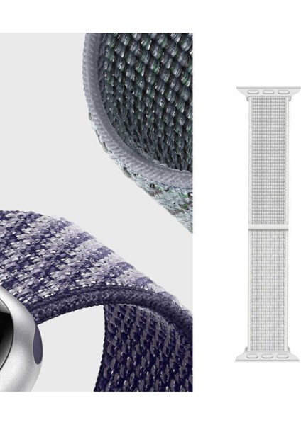 Apple Watch Uyumlu 40MM Sport Loop Hasır Kordon Beyaz modelleri
