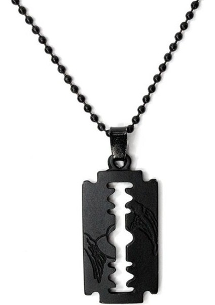 Siyah Renk Jilet Tasarım Erkek Kolye