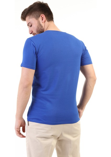 Yuvarlak Yaka Kısa Kol T-Shirt -Sax fırsatları