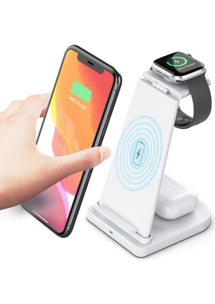 15W 3in1 Şarj Standı Wireless Kablosuz Şarj Iphone+Iwatch+Airpods YM-UD21