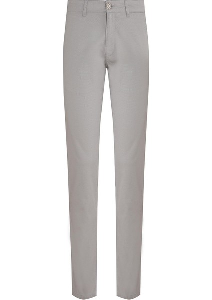 Erkek Gri Regular Fit Kanvas Pantolon