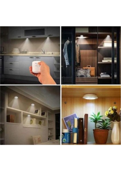 Uzaktan Kumandalı 3'lü Spot LED Lamba Kablosuz Pilli Işıldak
