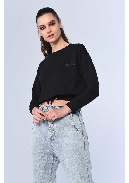 Steward Siyah Kadın Bisiklet Yaka Sweatshirt fiyatları