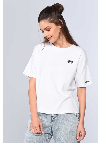 Taıl Beyaz Kadın Bisiklet Yaka Tshirt modelleri