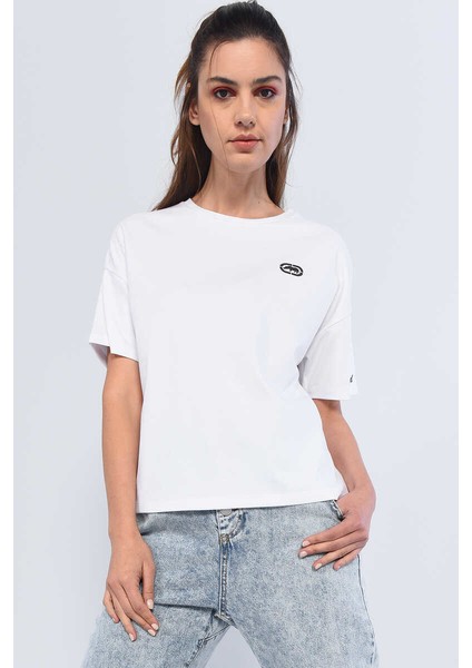 Taıl Beyaz Kadın Bisiklet Yaka Tshirt indirimleri