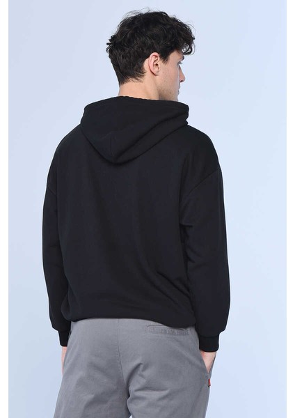 Ecko Unltd Henley Siyah Erkek Kapüşonlu Hoodie