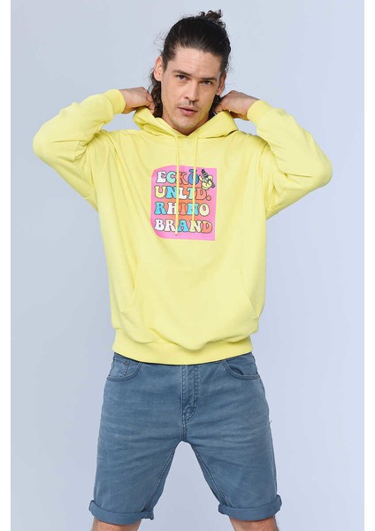 Ecko Unltd Henley Sarı Erkek Kapüşonlu Hoodie