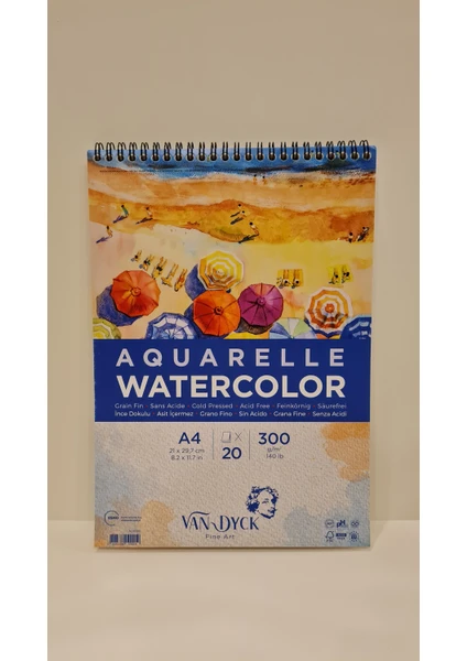 Van Dyck Sulu Boya Defteri Watercolor Pad A4 - 20 Yaprak 300 gr Kağıt