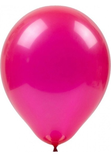 Sedefli Metalik Parlak Balon Fuşya 100 Adet Helyum Uyumlu