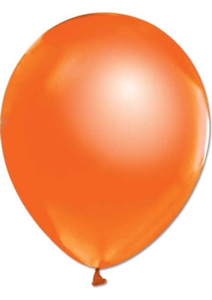 Sedefli Metalik Parlak Balon Turuncu 100 Adet Helyum Uyumlu