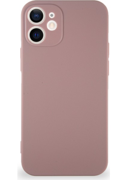 Apple iPhone 12 Mini Kılıf Soft Premier Renkli Silikon Kapak - Pudra