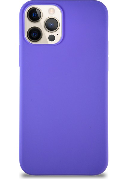 Apple iPhone 12 Pro Kılıf Soft Premier Renkli Silikon Kapak - Mor