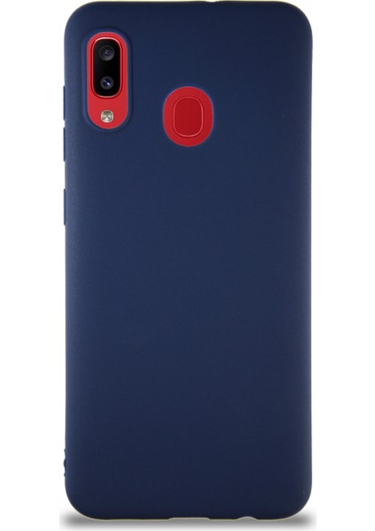 Samsung Galaxy A20 Kılıf Soft Premier Renkli Silikon Kapak - Lacivert