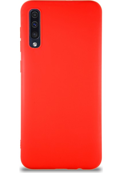 Samsung Galaxy A50 ile Uyumlu Kılıf Soft Premier Renkli Silikon ile Uyumlu Kapak - Kırmızı