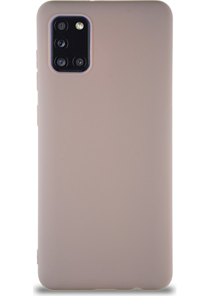 Samsung Galaxy A31 Kılıf Soft Premier Renkli Silikon Kapak - Pudra