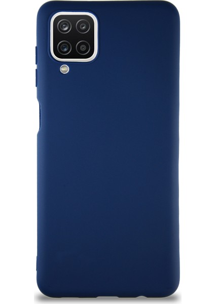 Samsung Galaxy A12 Kılıf Soft Premier Renkli Silikon Kapak - Lacivert
