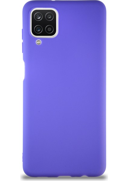 Samsung Galaxy A12 Kılıf Soft Premier Renkli Silikon Kapak - Mor