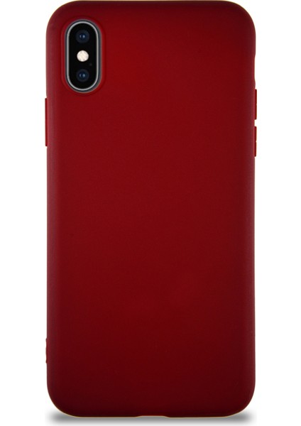 Apple iPhone x Kılıf Soft Premier Renkli Silikon Kapak - Mürdüm