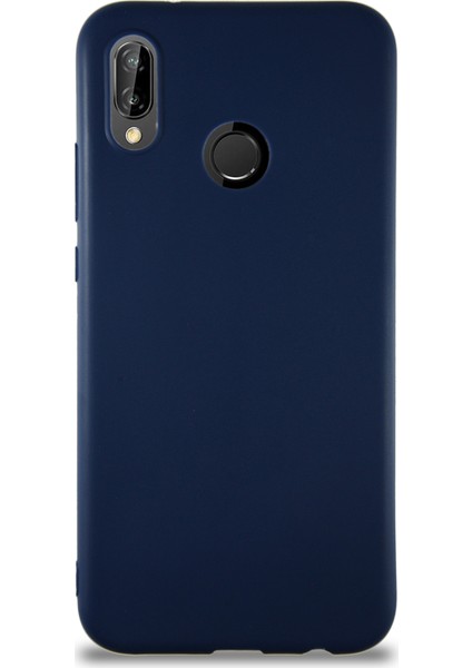 Huawei P20 Lite Kılıf Soft Premier Renkli Silikon Kapak - Lacivert