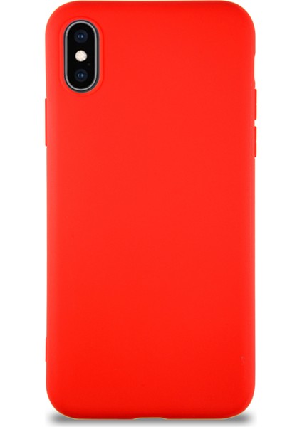 Apple iPhone x Kılıf Soft Premier Renkli Silikon Kapak - Kırmızı