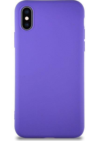 Apple iPhone x Kılıf Soft Premier Renkli Silikon Kapak - Mor