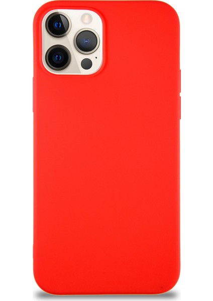 Apple iPhone 12 Pro Kılıf Soft Premier Renkli Silikon Kapak - Kırmızı