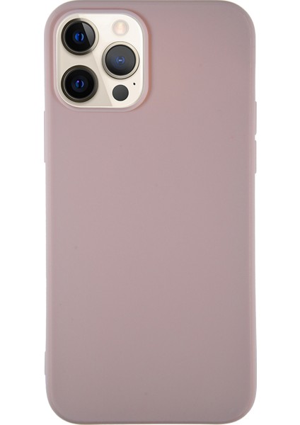 Apple iPhone 12 Pro Kılıf Soft Premier Renkli Silikon Kapak - Pudra