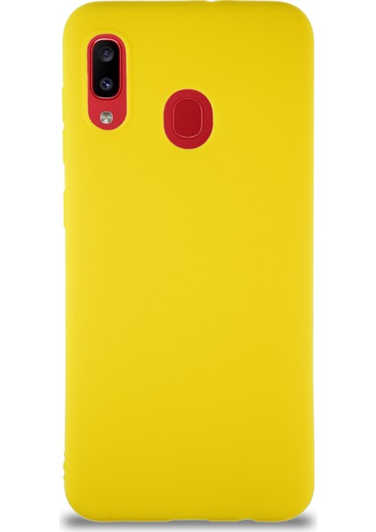 Samsung Galaxy A30 Kılıf Soft Premier Renkli Silikon Kapak - Sarı