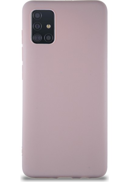 Samsung Galaxy A51 Kılıf Soft Premier Renkli Silikon Kapak - Pudra