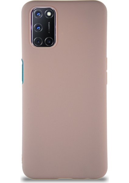 Oppo A72 Kılıf Soft Premier Renkli Silikon Kapak - Pudra