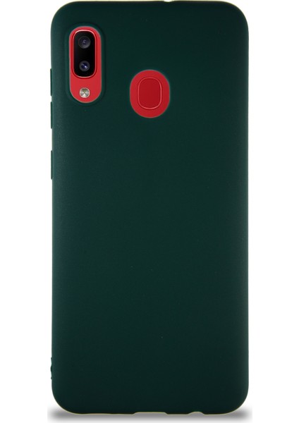 Samsung Galaxy A20 Kılıf Soft Premier Renkli Silikon Kapak - Yeşil