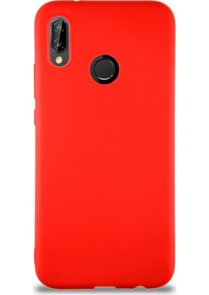 Huawei P20 Lite Kılıf Soft Premier Renkli Silikon Kapak - Kırmızı
