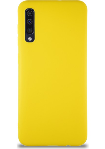 Samsung Galaxy A50 ile Uyumlu Kılıf Soft Premier Renkli Silikon ile Uyumlu Kapak - Sarı