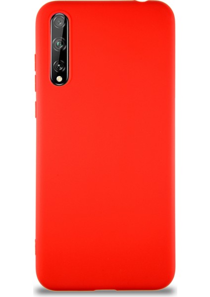 Huawei P Smart S Kılıf Soft Premier Renkli Silikon Kapak - Kırmızı