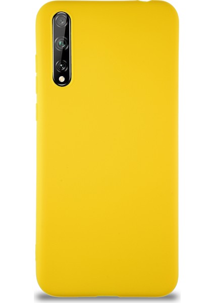 Huawei P Smart S Kılıf Soft Premier Renkli Silikon Kapak - Sarı