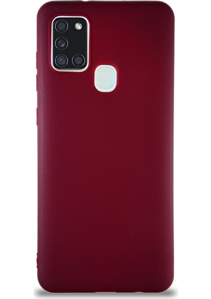 Samsung Galaxy A21S Kılıf Soft Premier Renkli Silikon Kapak - Mürdüm