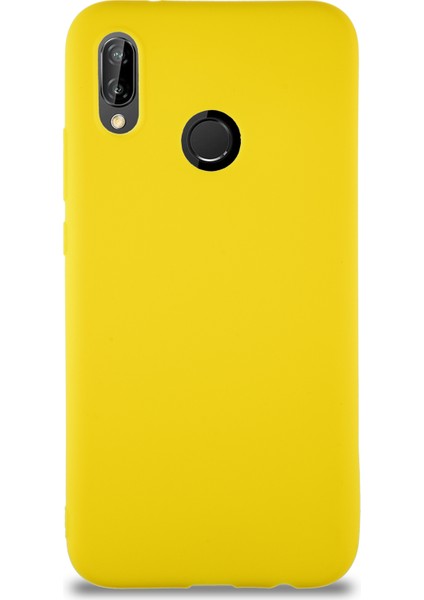 Huawei P20 Lite Kılıf Soft Premier Renkli Silikon Kapak - Sarı